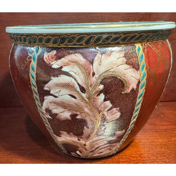 VTG Oriental Moriage Fish Planter & Tray Set Beautiful Intricate Moriage Design - Picture 6 of 12